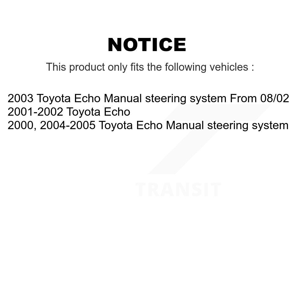 Front Outer & Inner Steering Tie Rod End Kit For Toyota Echo KTR-105063