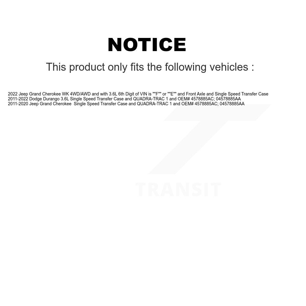 Front Left CV Axle Shaft For Jeep Grand Cherokee Dodge Durango WK NCV-CH10063