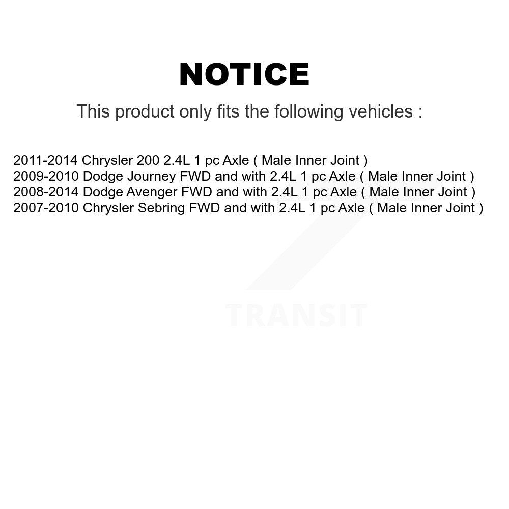 Front Right CV Axle Shaft For Dodge Chrysler Journey 200 Avenger Sebring