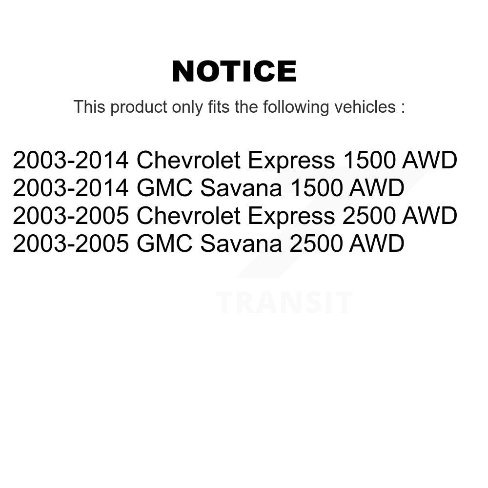 Front CV Axle Shaft NCV-GM10211 For Chevrolet Express 1500 GMC Savana 2500 AWD