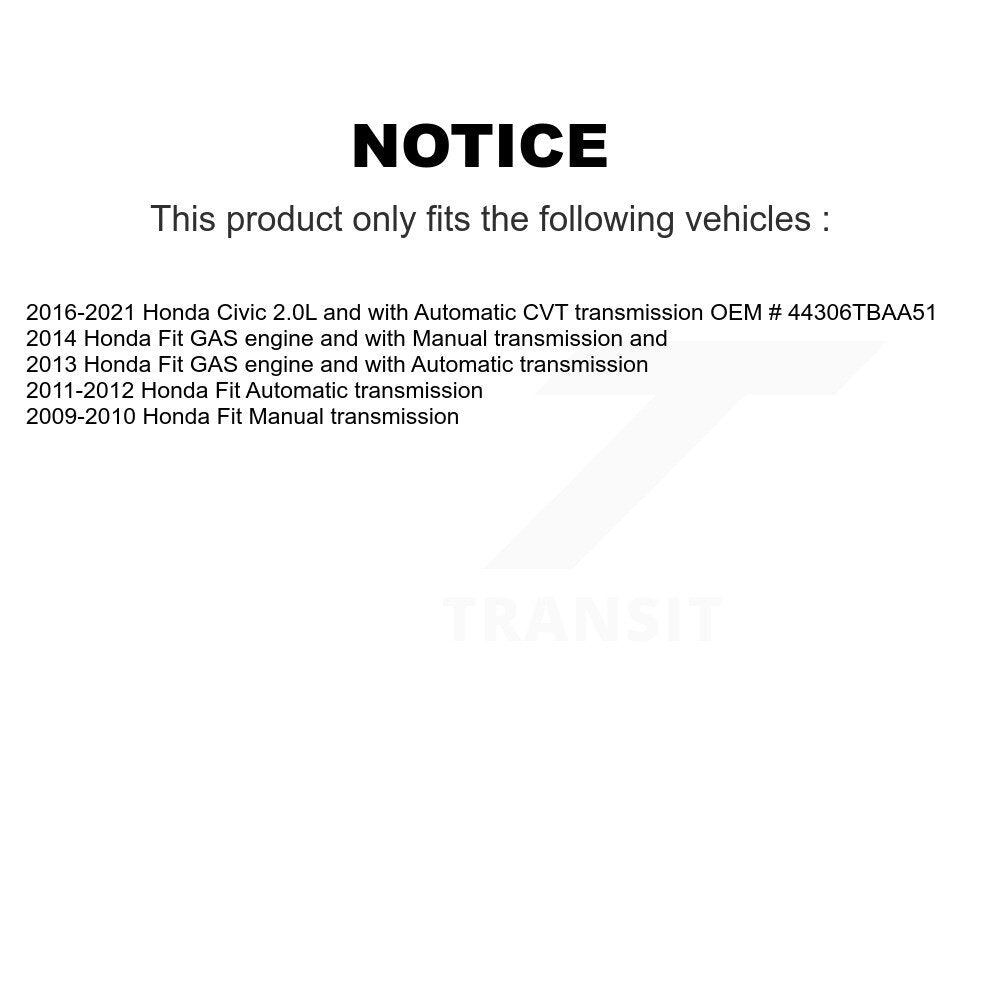 Front Left CV Axle Shaft For Honda Civic Fit NCV-HO36146