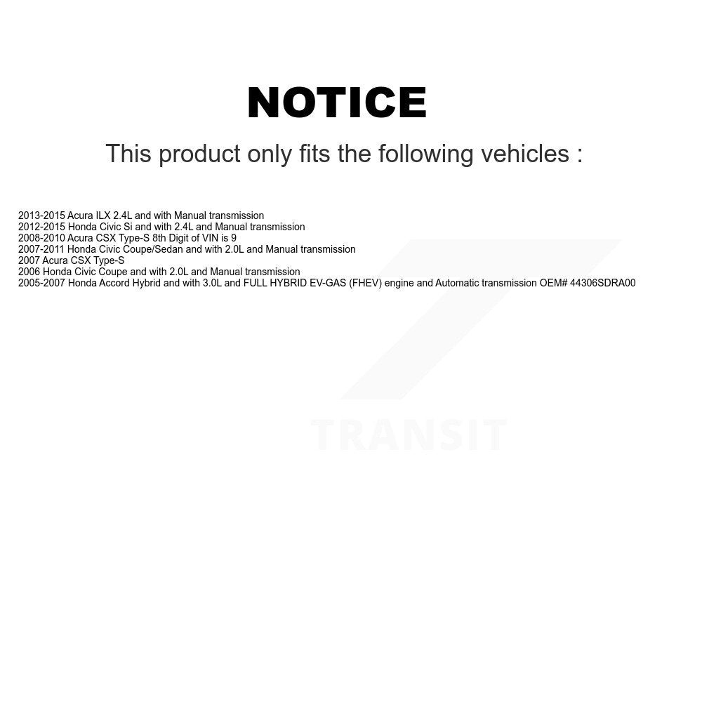 Front Left CV Axle Shaft For Honda Civic Accord Acura CSX ILX NCV-HO36579