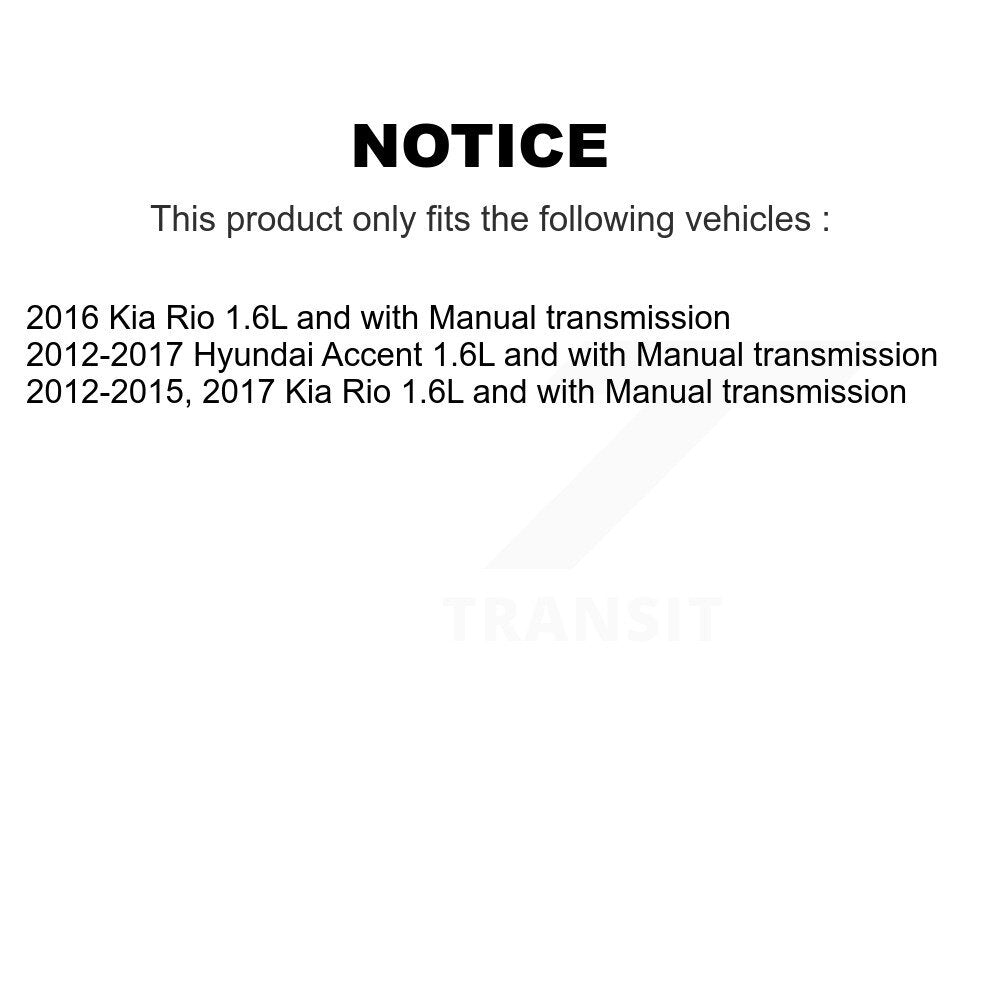 Front Right CV Axle Shaft NCV-HY37120 For Hyundai Accent Kia Rio 1.6L with Manual transmission