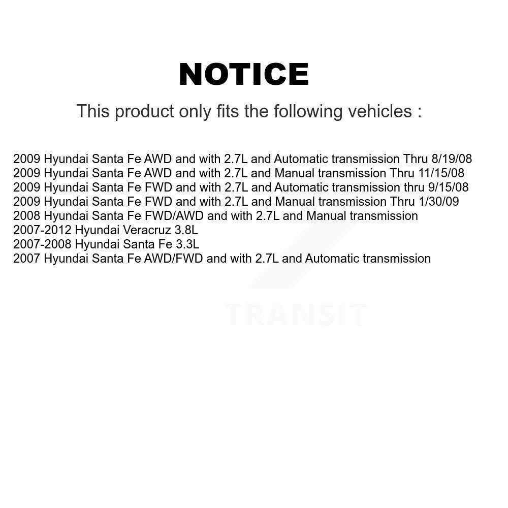 Front Right CV Axle Shaft NCV-HY37504 For Hyundai Santa Fe Veracruz
