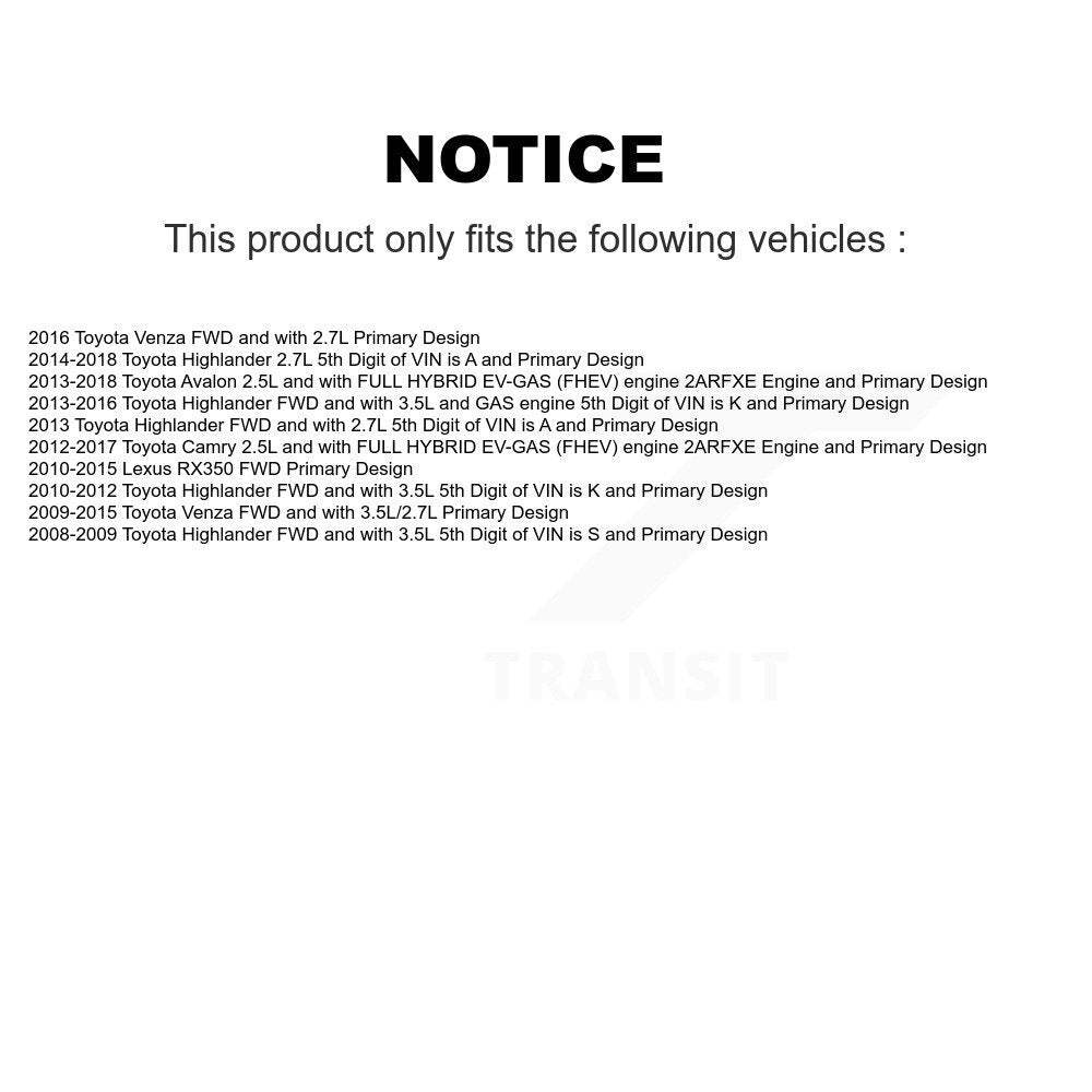 Front Right CV Axle Shaft For Toyota Highlander Camry Venza Lexus RX350 Avalon