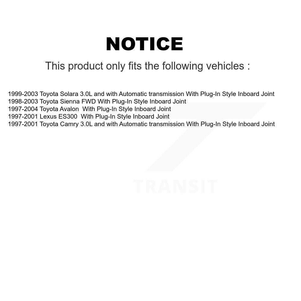 Front Left CV Axle Shaft For Toyota Camry Sienna Solara Avalon Lexus ES300