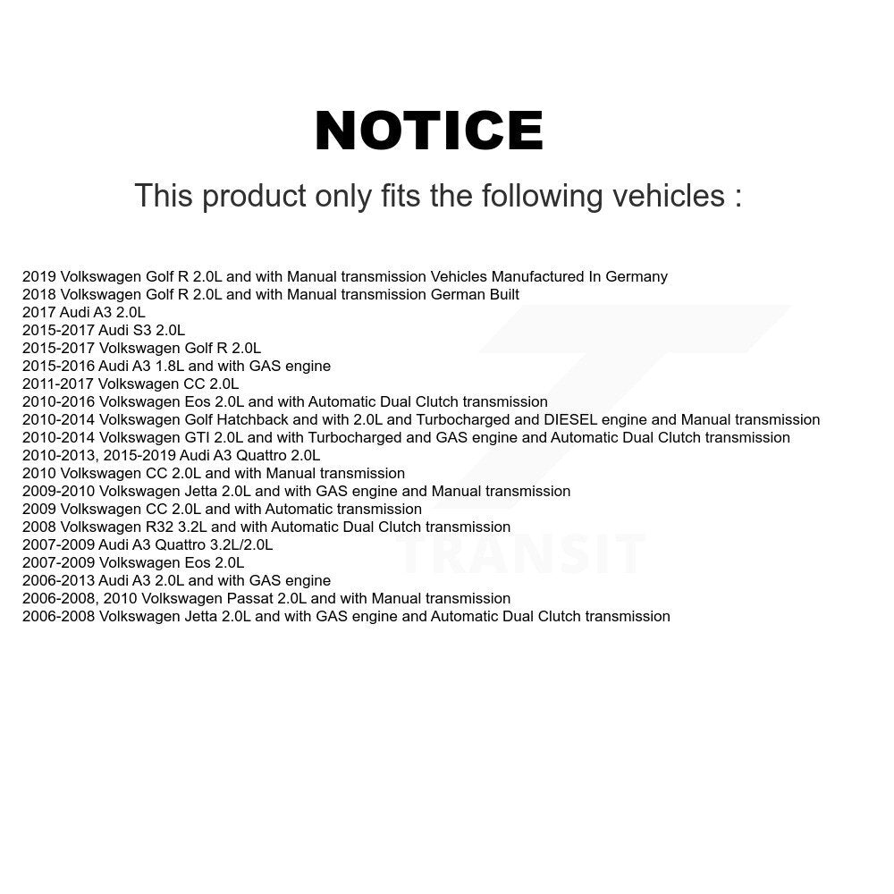 Front Left CV Axle Shaft For Volkswagen Jetta Golf Audi A3 Quattro R Eos GTI CC