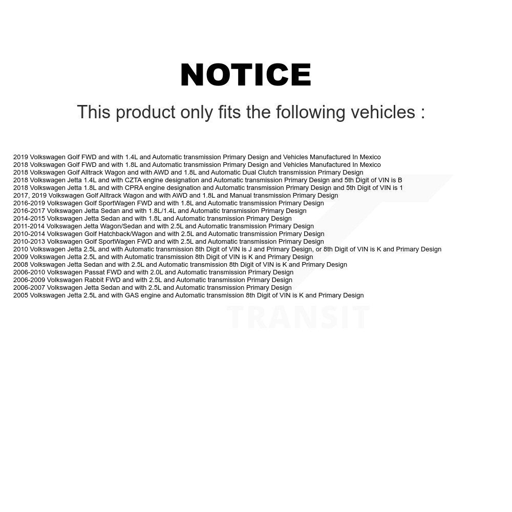 Front Left CV Axle Shaft For Volkswagen Jetta Golf SportWagen Rabbit Alltrack