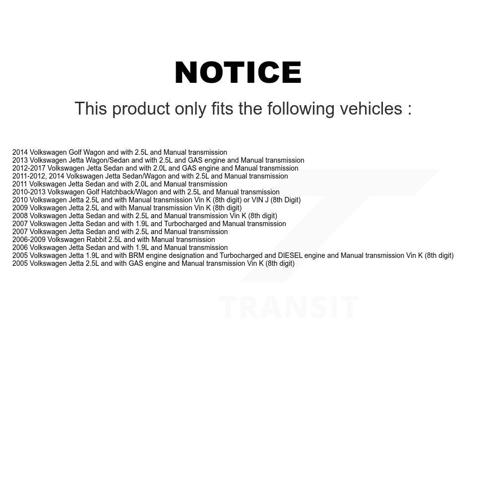 Front Left CV Axle Shaft NCV-VW72115 For Volkswagen Jetta Golf Rabbit