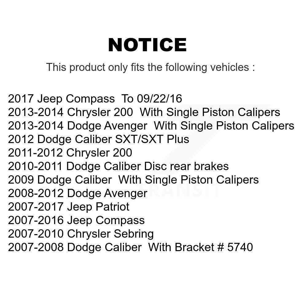 Front Left Brake Caliper SLC-18B5032 For Jeep Dodge Patriot Chrysler Compass 200