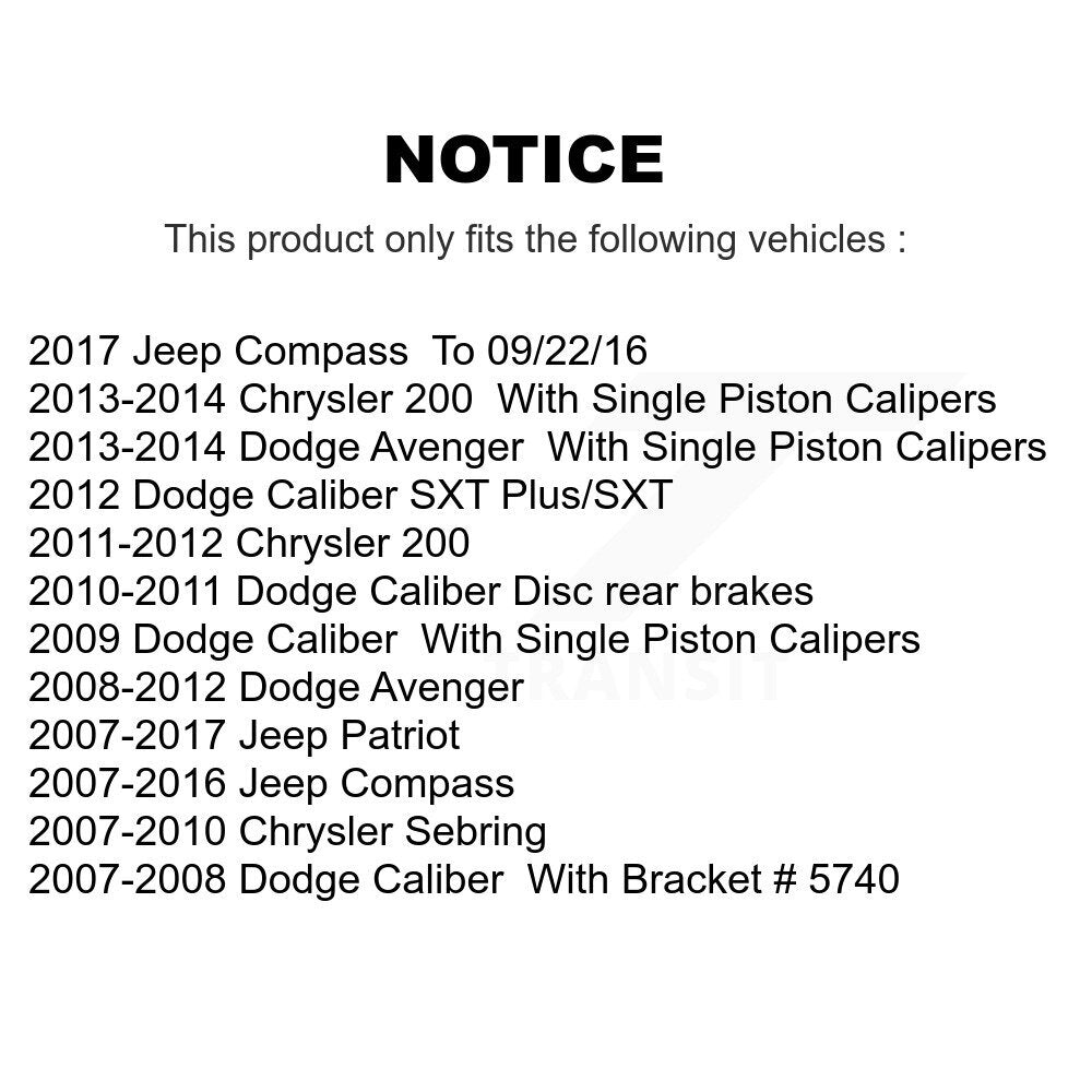 Front Right Brake Caliper SLC-18B5033 For Jeep Dodge Patriot Chrysler Compass