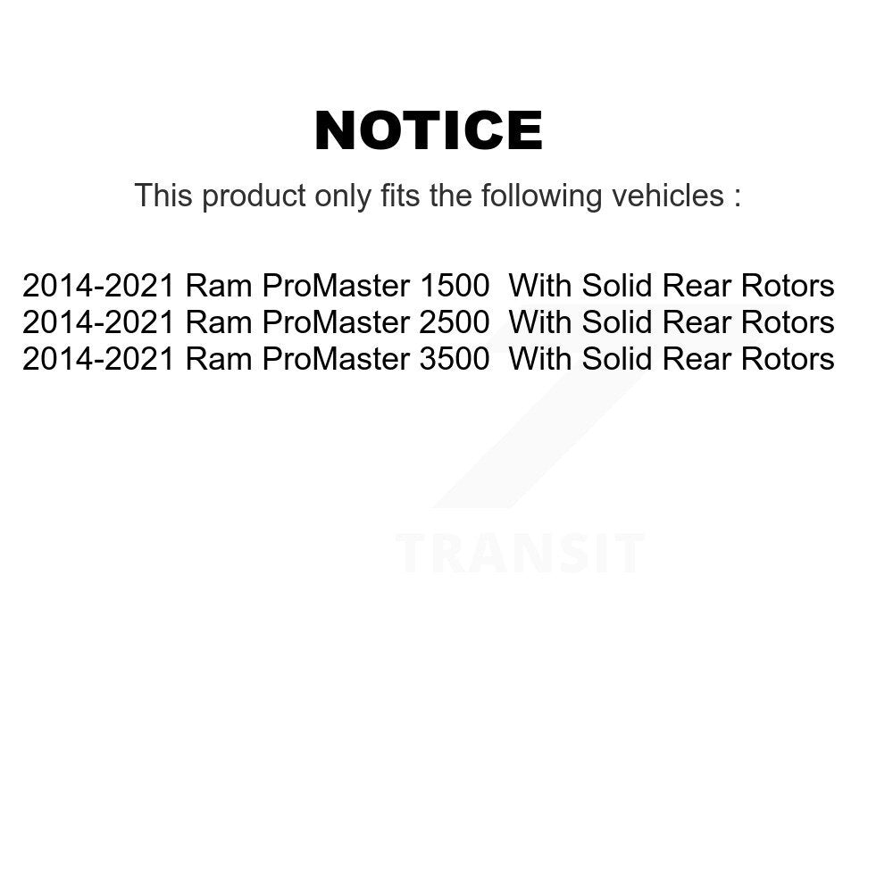 Front Right Disc Brake Caliper SLC-18B5532 For Ram ProMaster 2500 3500 1500 With Solid Rear Rotors