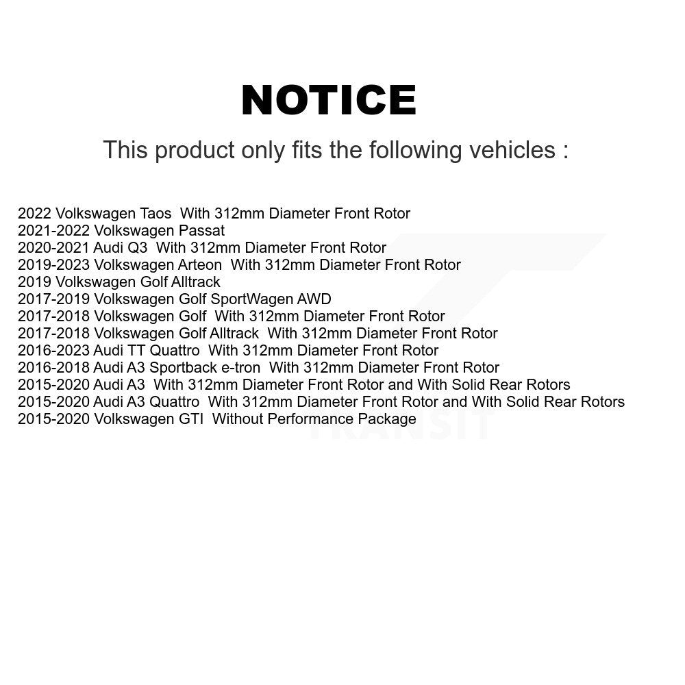 Front Left Brake Caliper SLC-19B7286A For Volkswagen Audi Golf SportWagen GTI Q3 Taos A3 Quattro TT