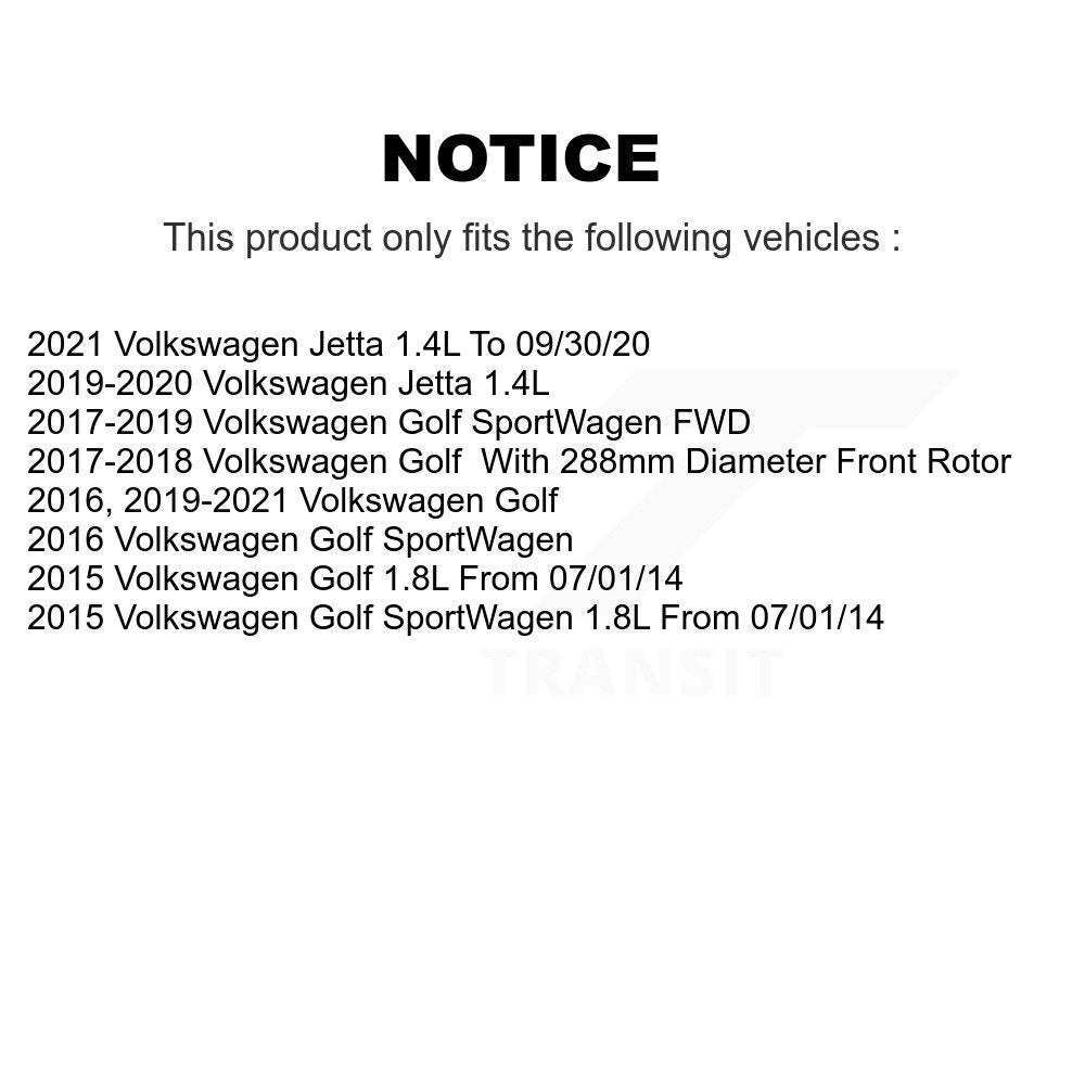 Front Right Disc Brake Caliper SLC-19B7287 For Volkswagen Golf Jetta SportWagen
