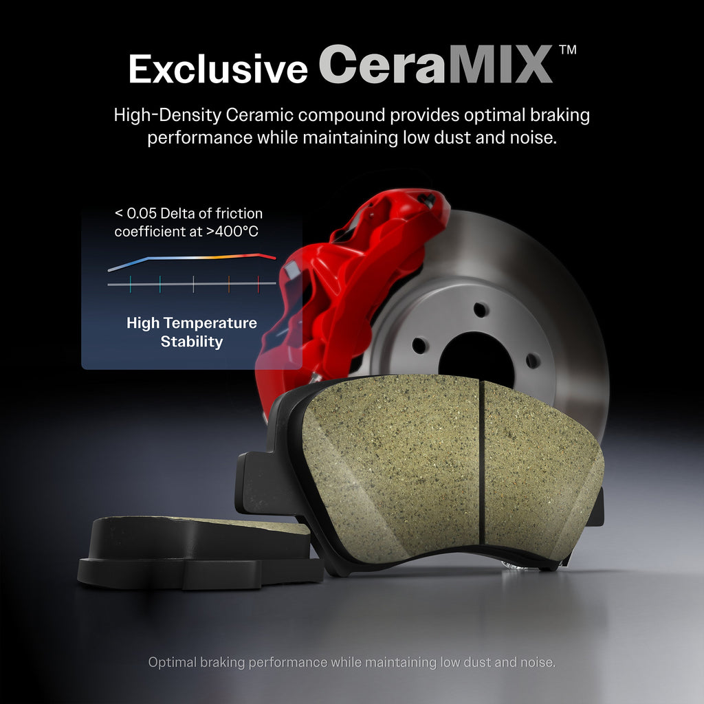 Front Rear Ceramic Brake Pads Kit For Ford E-450 Super Duty