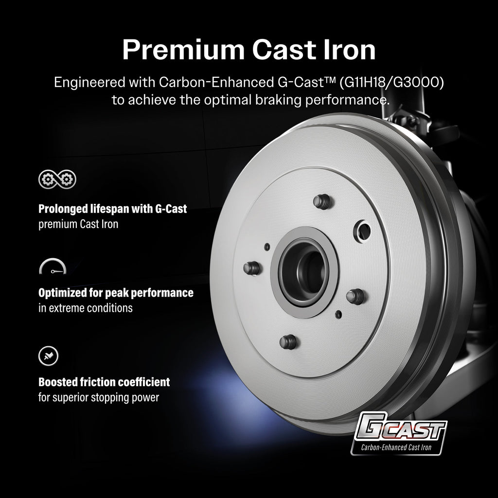 Front Rear Coated Brake Rotor Ceramic Pad Drum Kit (9Pc) For Chevrolet Silverado