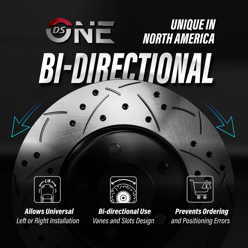 Front Rear Coated Drill Slot Disc Brake Rotors Ceramic Pad Kit For Ford Focus ST