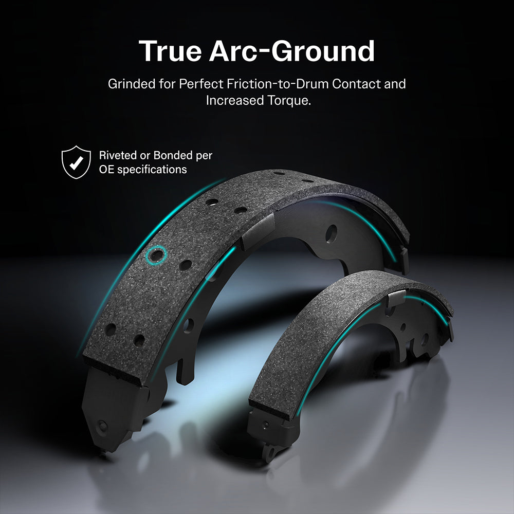 Front Rear Ceramic Brake Pads & Parking Shoe Kit For Toyota Tundra Sequoia Lexus