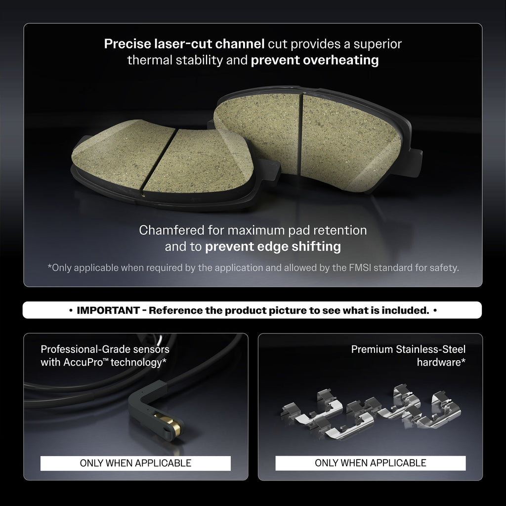 Front Rear Ceramic Brake Pads Kit For Ford E-450 Super Duty
