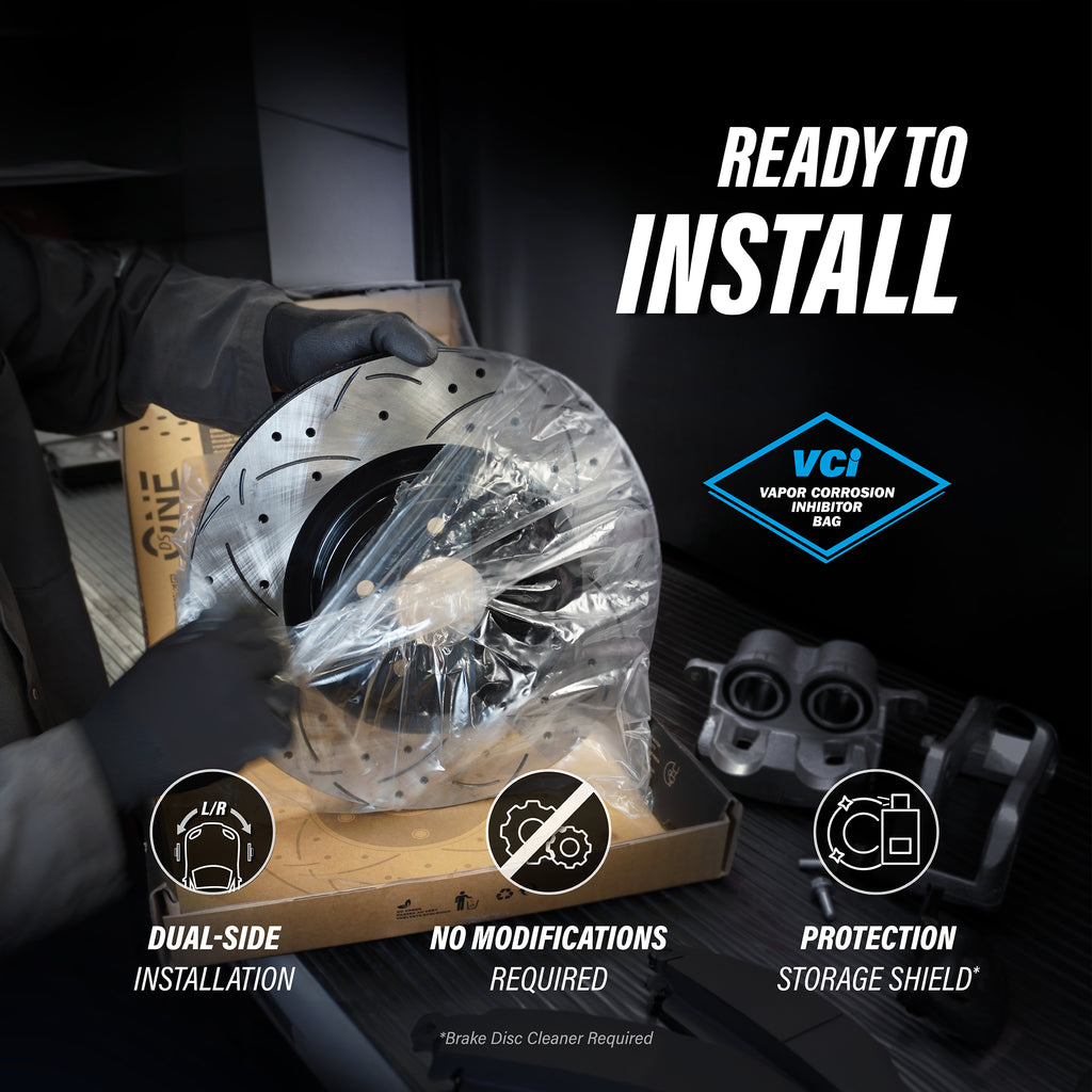Front Drill Slot Brake Rotors Ceramic Pad Kit For Dodge Grand Caravan Chrysler &