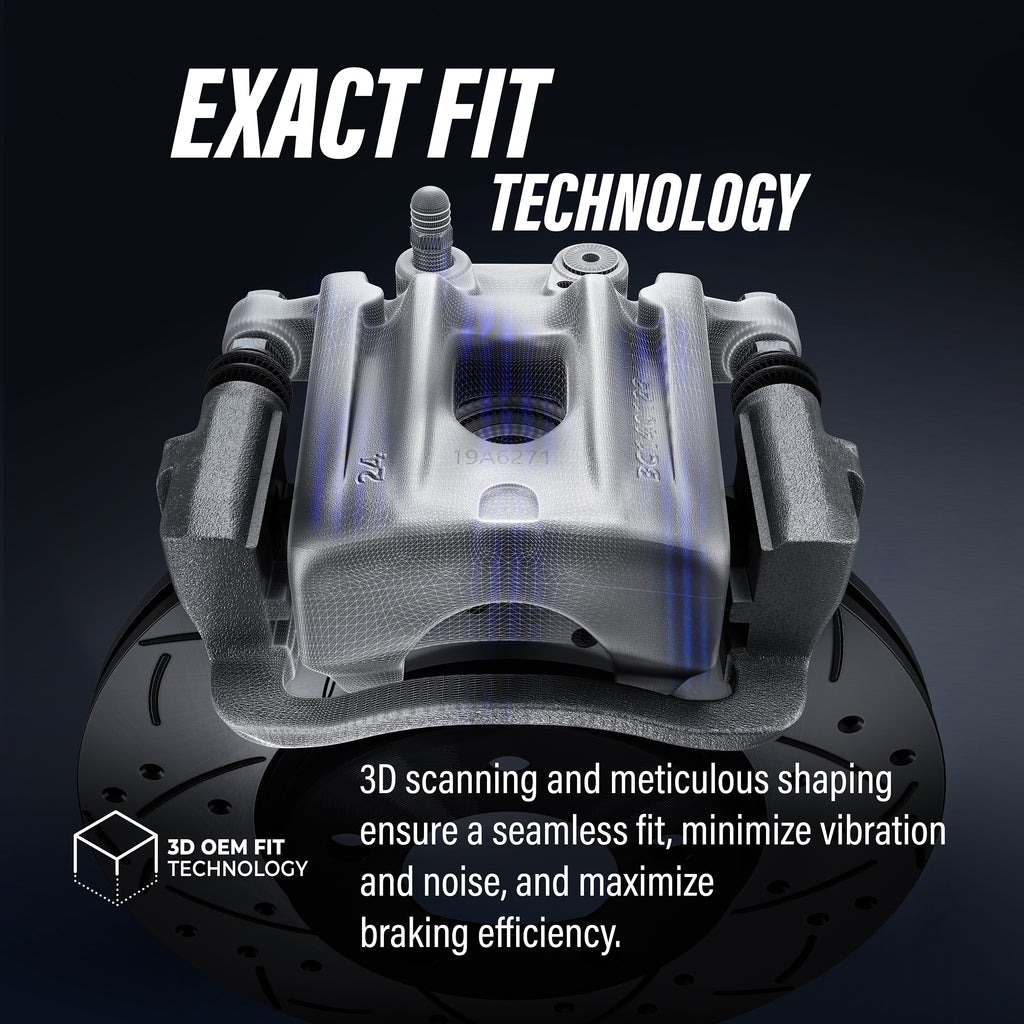Front Brake Caliper Rotor Ceramic Pad Kit For Chevrolet Silverado 1500 GMC Tahoe