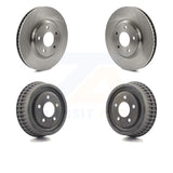 Front Rear Brake Rotors Drums Kit For Chevrolet Malibu With 296mm Diameter Rotor