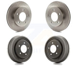 Front Rear Disc Brake Rotors Drums Kit For Ford F-150 4WD