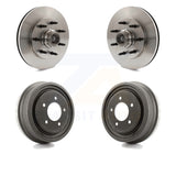 [Front+Rear] 1999 Ford F-150 RWD With 7 Lug Wheels Premium OE Brake Rotor Drums Kit For Max Braking