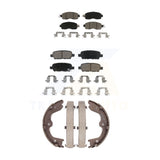 Front Rear Ceramic Brake Pads And Parking Shoes Kit For Nissan Altima