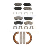 Front Rear Ceramic Brake Pads & Parking Shoes Kit For 2007-2009 Hyundai Santa Fe
