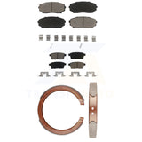 Front Rear Ceramic Brake Pads Parking Shoe Kit For Ford Edge Mazda CX-9 CX-7 MKX