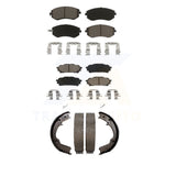Front Rear Ceramic Brake Pads And Parking Shoes Kit For Subaru Forester Impreza
