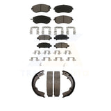 Front Rear Ceramic Brake Pads And Parking Shoes Kit For Subaru Impreza Forester