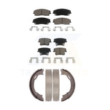 Front Rear Ceramic Brake Pads & Parking Shoes Kit For Dodge Charger Chrysler 300