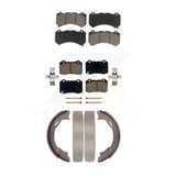 Front Rear Ceramic Brake Pads And Parking Shoes Kit For Dodge Charger Challenger