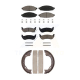 Front Rear Ceramic Brake Pads & Parking Shoes Kit For Mercury Grand Marquis Ford