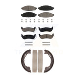 Front Rear Ceramic Brake Pads & Parking Shoe Kit For Ford Crown Victoria Lincoln