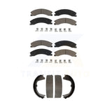 Front Rear Ceramic Brake Pads & Parking Shoe Kit For Chevrolet Silverado 2500 HD