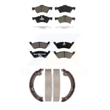 Front Rear Ceramic Brake Pads Parking Shoes Kit For Dodge Grand Caravan Chrysler