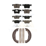 Front Rear Ceramic Brake Pads And Parking Shoe Kit For BMW 328i 320i xDrive 428i