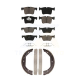 Front Rear Ceramic Brake Pads Parking Shoes Kit For BMW 328i xDrive 330i 428i GT