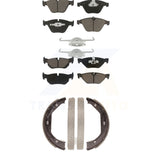 Front Rear Ceramic Brake Pads And Parking Shoes Kit For BMW 328i xDrive X1 328xi