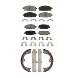 Front Rear Ceramic Brake Pads And Parking Shoes Kit For 2008-2009 Nissan Quest