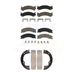Front Rear Ceramic Brake Pads & Parking Shoes Kit For Chevrolet Express 3500 GMC
