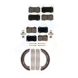 Front Rear Ceramic Brake Pads And Parking Shoes Kit For Jeep Grand Cherokee SRT8