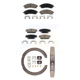 Front Rear Ceramic Brake Pads And Parking Shoes Kit For Cadillac SRX CTS