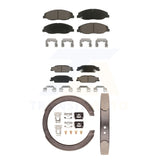 Front Rear Ceramic Brake Pads Parking Shoe Kit For Cadillac STS With Base Brakes