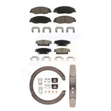 Front Rear Ceramic Brake Pads And Parking Shoes Kit For Cadillac STS
