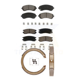 Front Rear Ceramic Brake Pads And Parking Shoe Kit For Oldsmobile Silhouette AWD