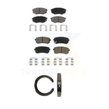 Front Rear Ceramic Brake Pads And Parking Shoes Kit For 2011 Kia Sportage FWD